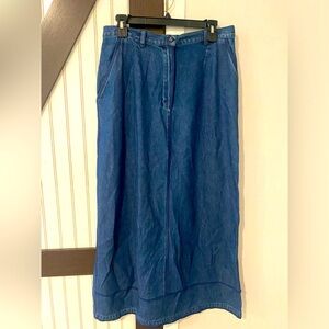 Harve Benard Vintage Long Blue Jean Straight With Pockets Modest Skirt Size 12
